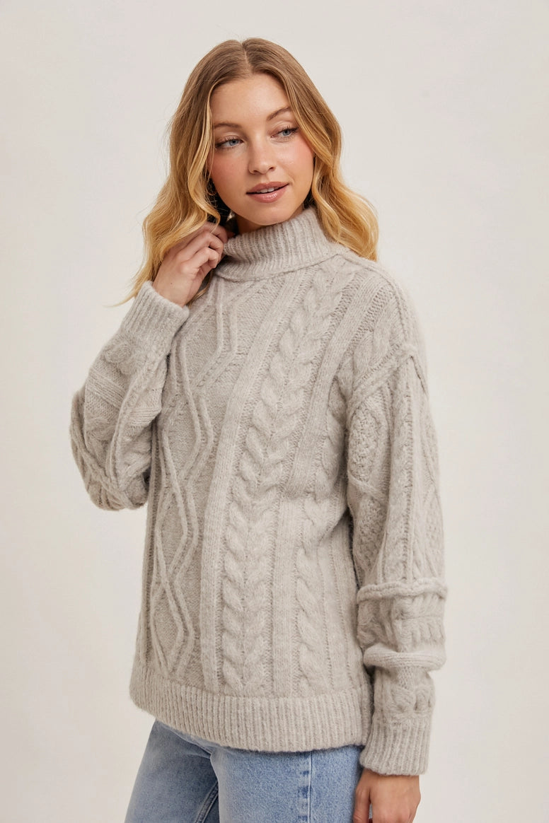 Turtleneck Cable Knit Sweater