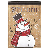 Snowman Scarf Garden Flag