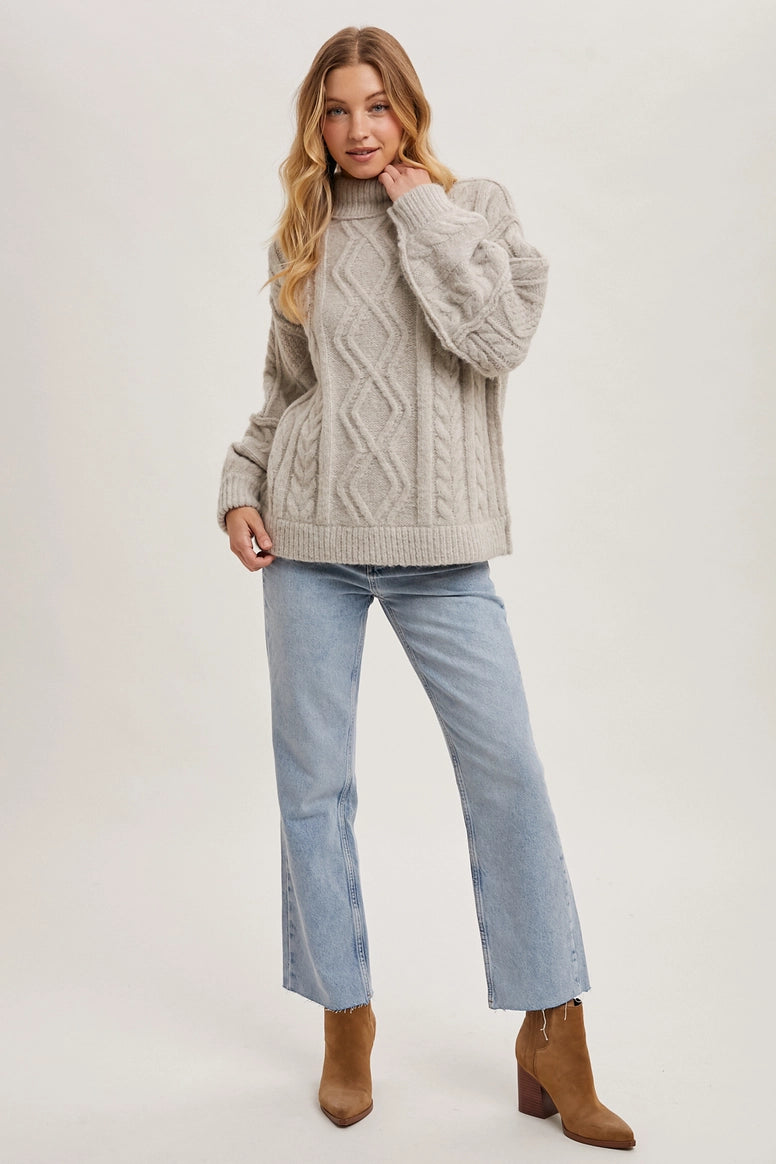 Turtleneck Cable Knit Sweater