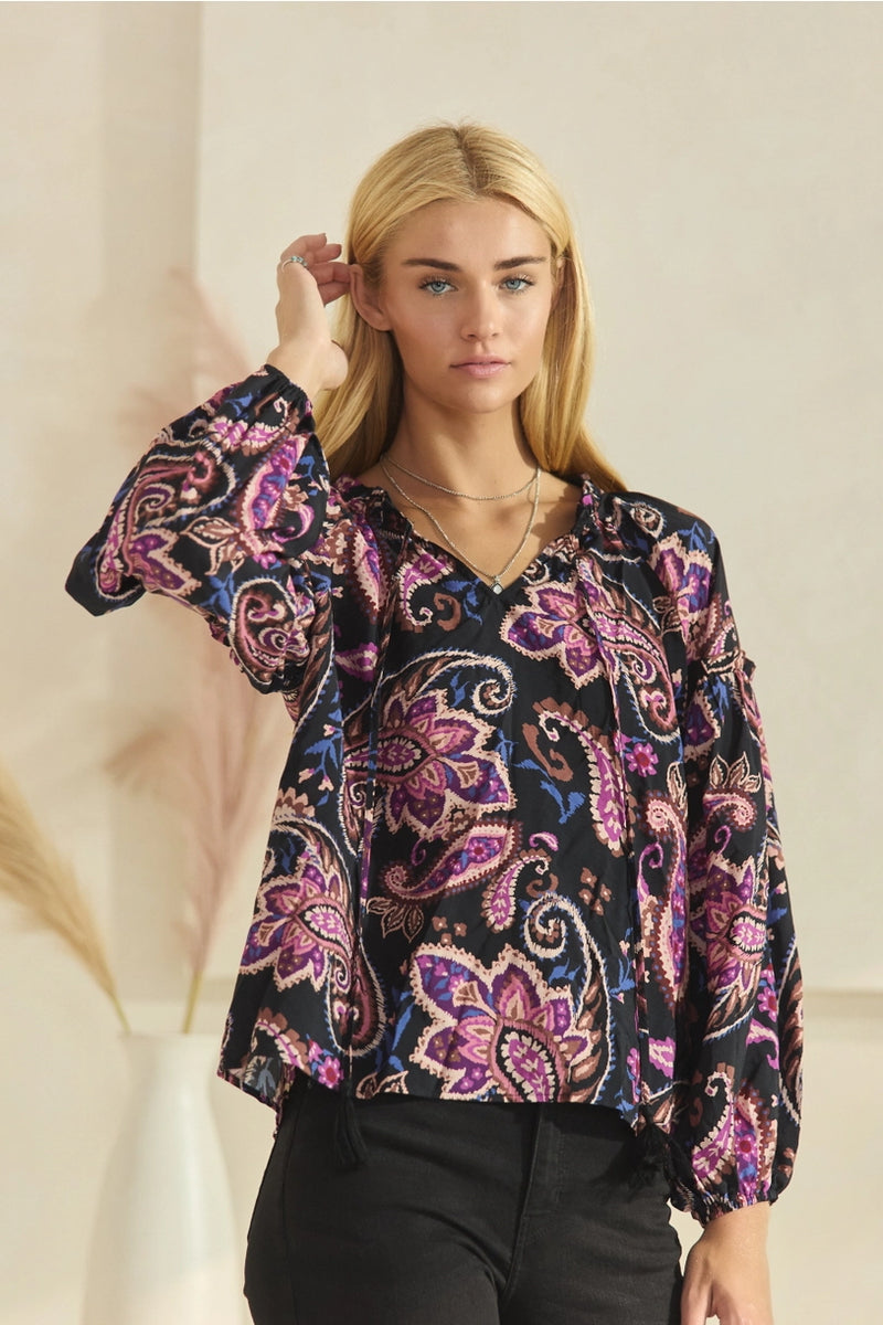 Paisley Peasant Blouse