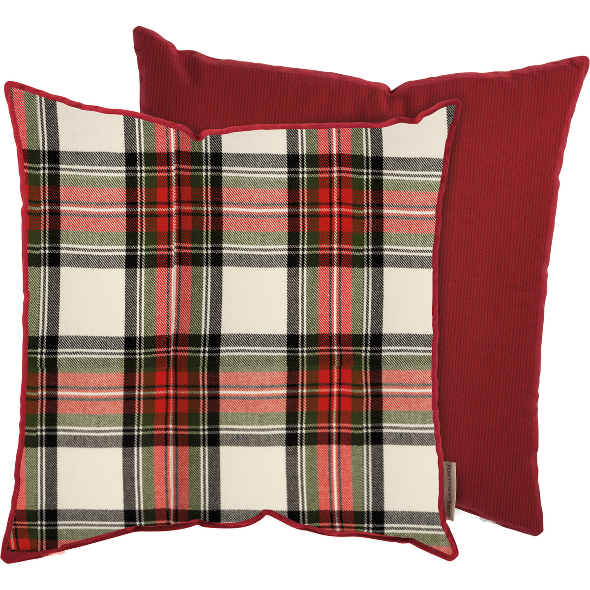 Cream Plaid Pillow