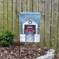 Red Truck Garden Flag