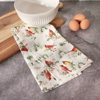 Winter Cardinals Kitchen Towel