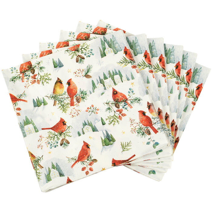 Winter Cardinals Dinner Napkins