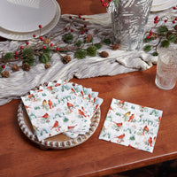 Winter Cardinals Dinner Napkins