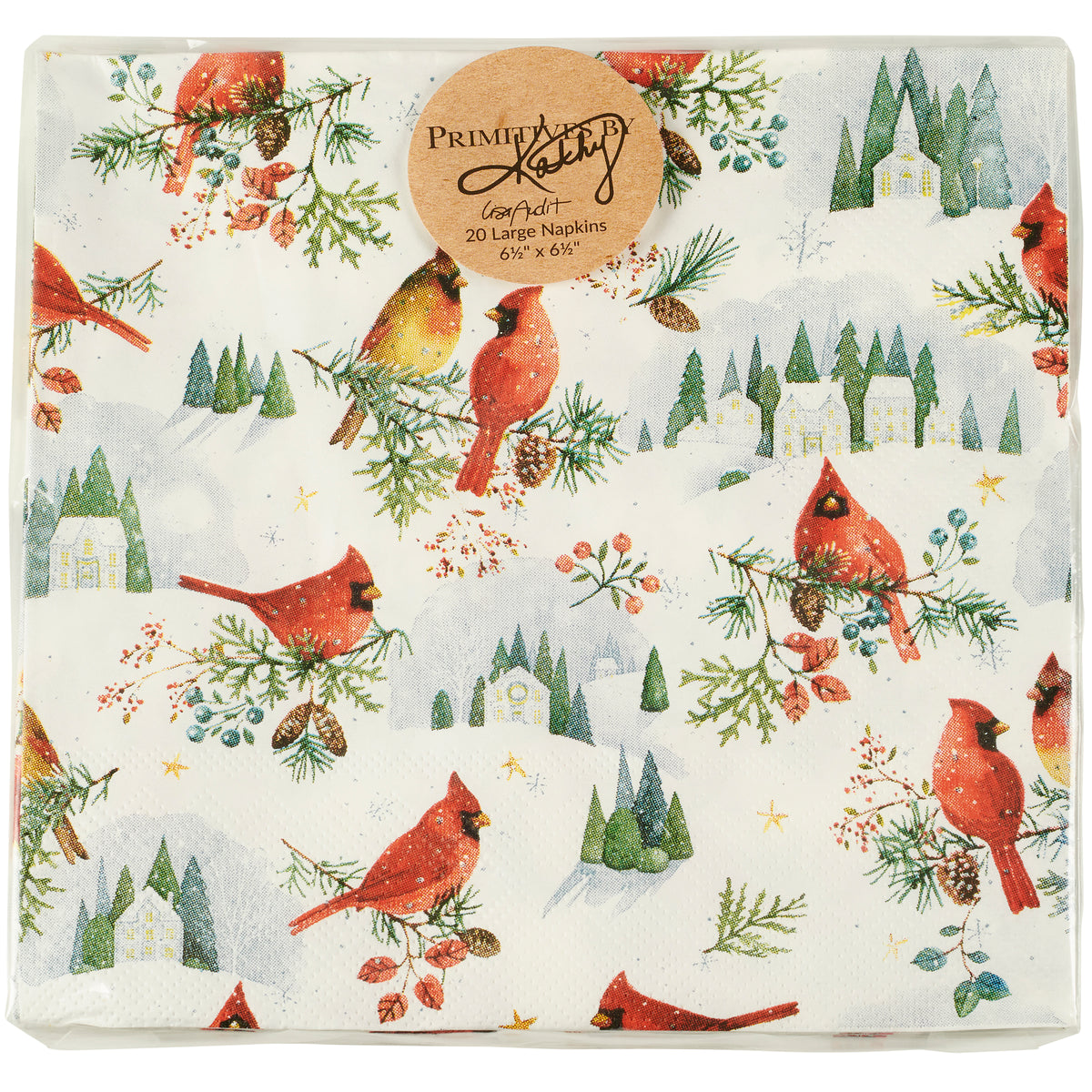 Winter Cardinals Dinner Napkins