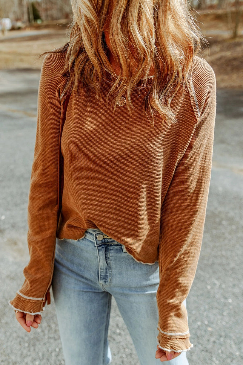 Textured Long Sleeve Top