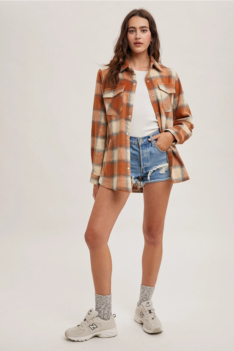 Button Down Flannel Shacket