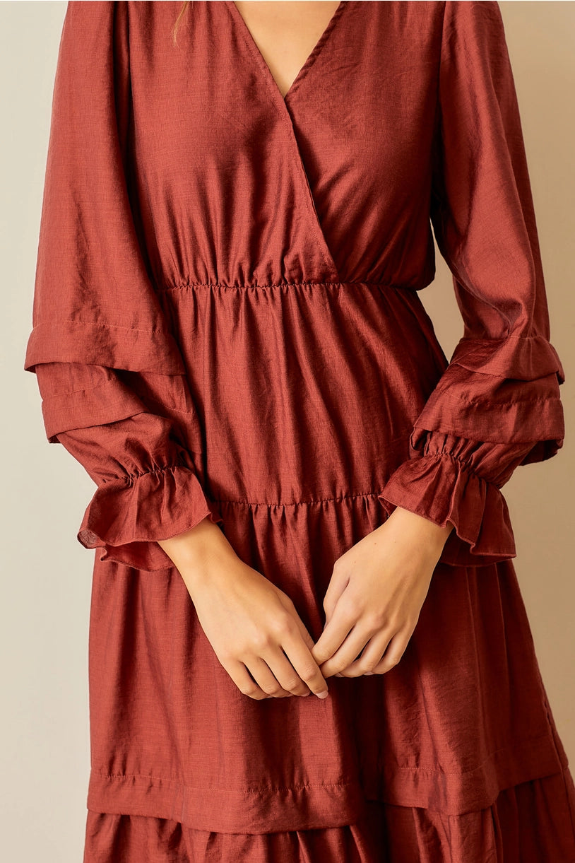 Bubble Ruffle Sleeve Dress