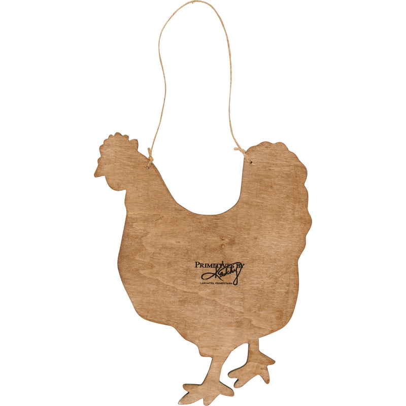 Floral Chicken Hanging Sign