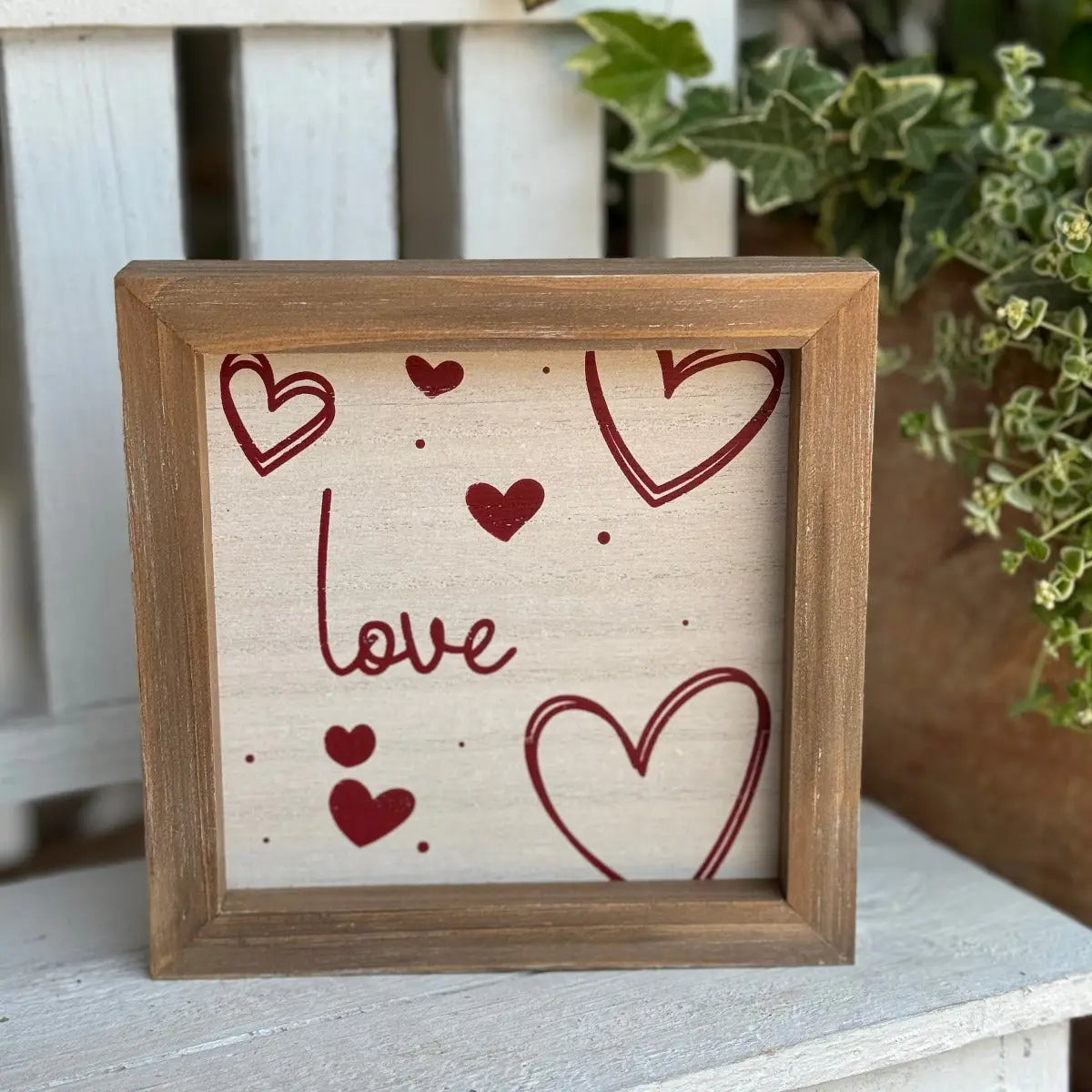 Love Hearts Framed Sign