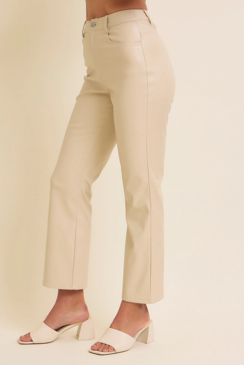 Vegan Leather Crop Pants