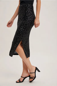 Sequin Midi Skirt