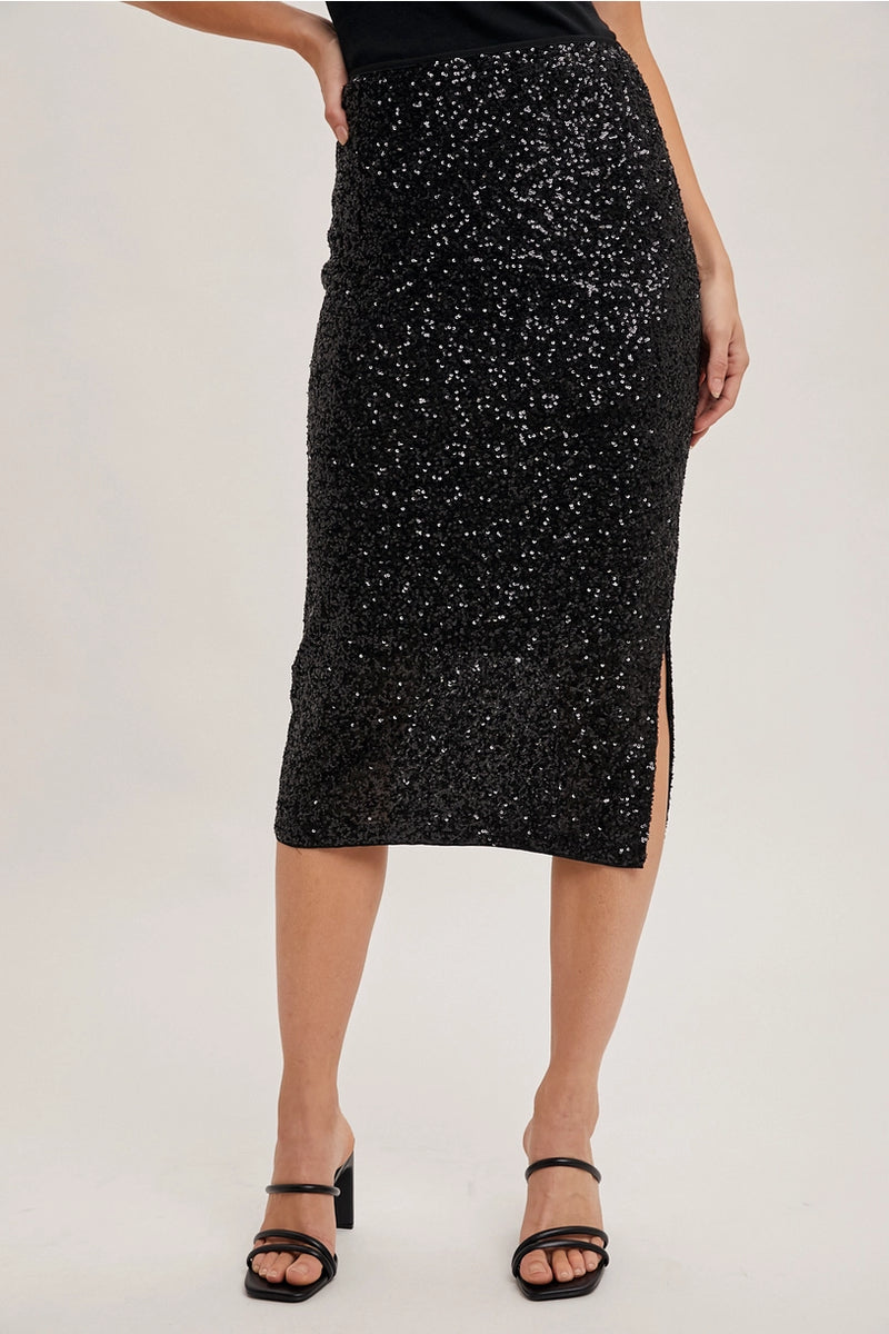 Sequin Midi Skirt