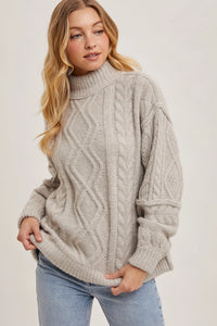 Turtleneck Cable Knit Sweater