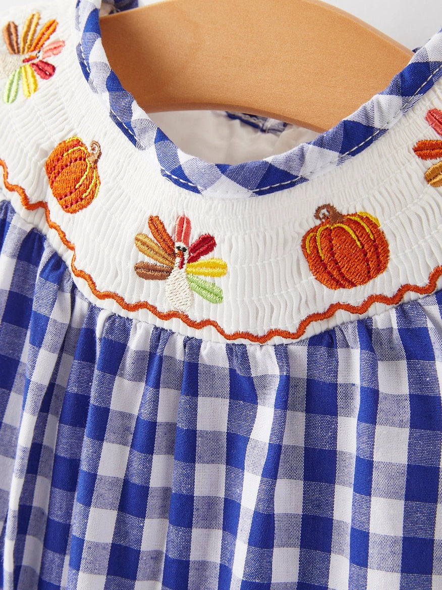 Girls Thanksgiving Smocked Romper