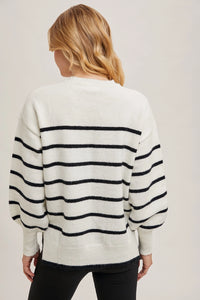 Side Slit Striped Sweater