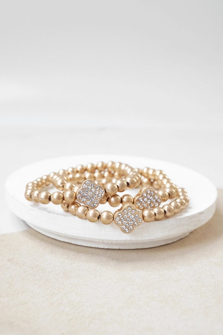 Crystal Clover Bracelet Stack