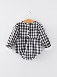 Plaid with Heart Smocked Romper