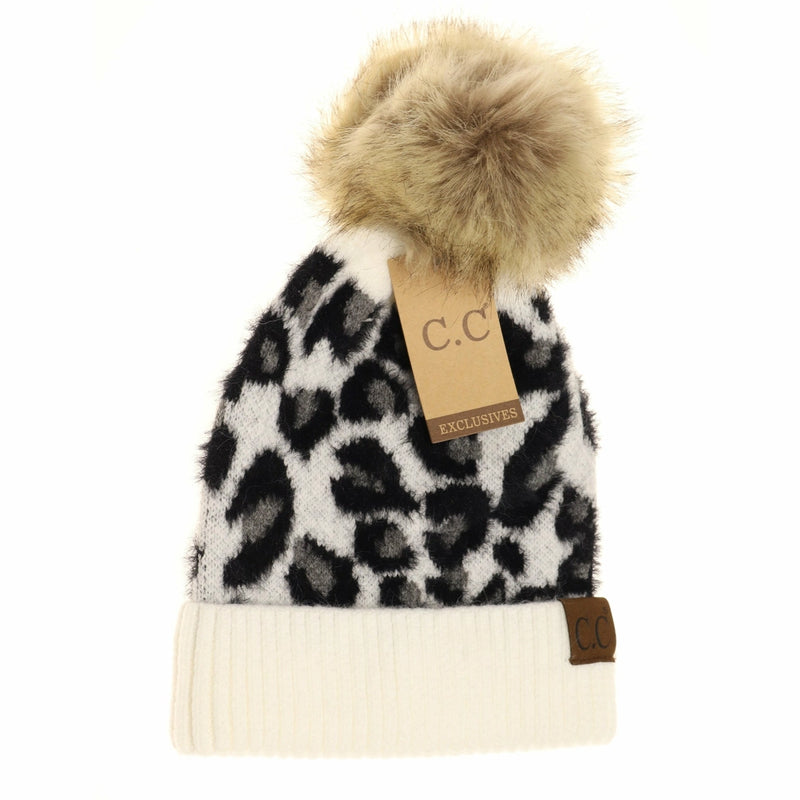 Leopard Pom CC Beanie