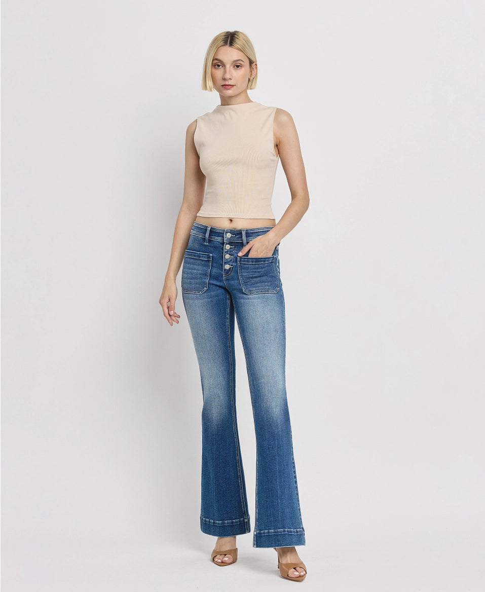 Trouser Hem Flare Jeans