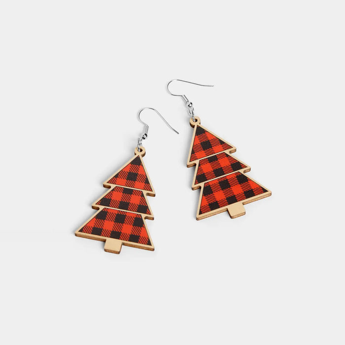 Buffalo Check Tree Earrings