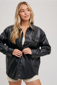 Vegan Leather Shacket