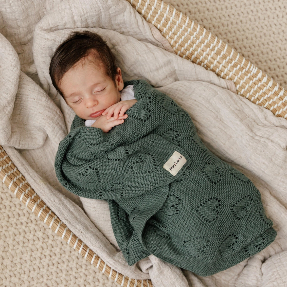 Luxury Cotton Heart Baby Blanket