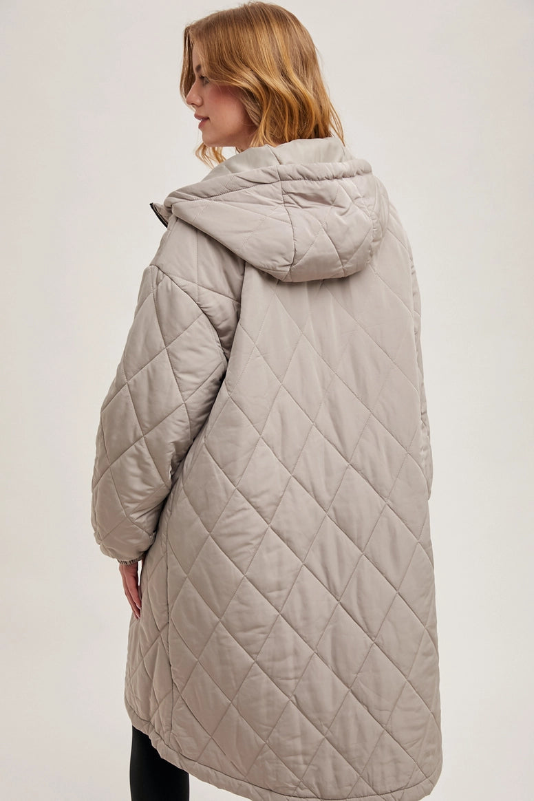 Quilted Puffer Long Jacket