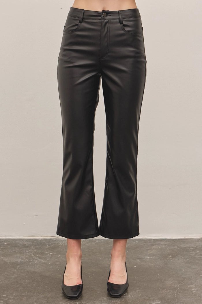 Vegan Leather Crop Pants