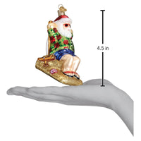 Sunning Santa Ornament