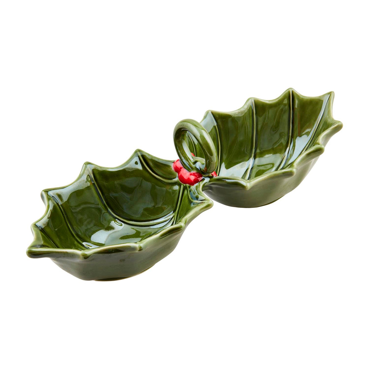 Double Holly Tidbit Bowl