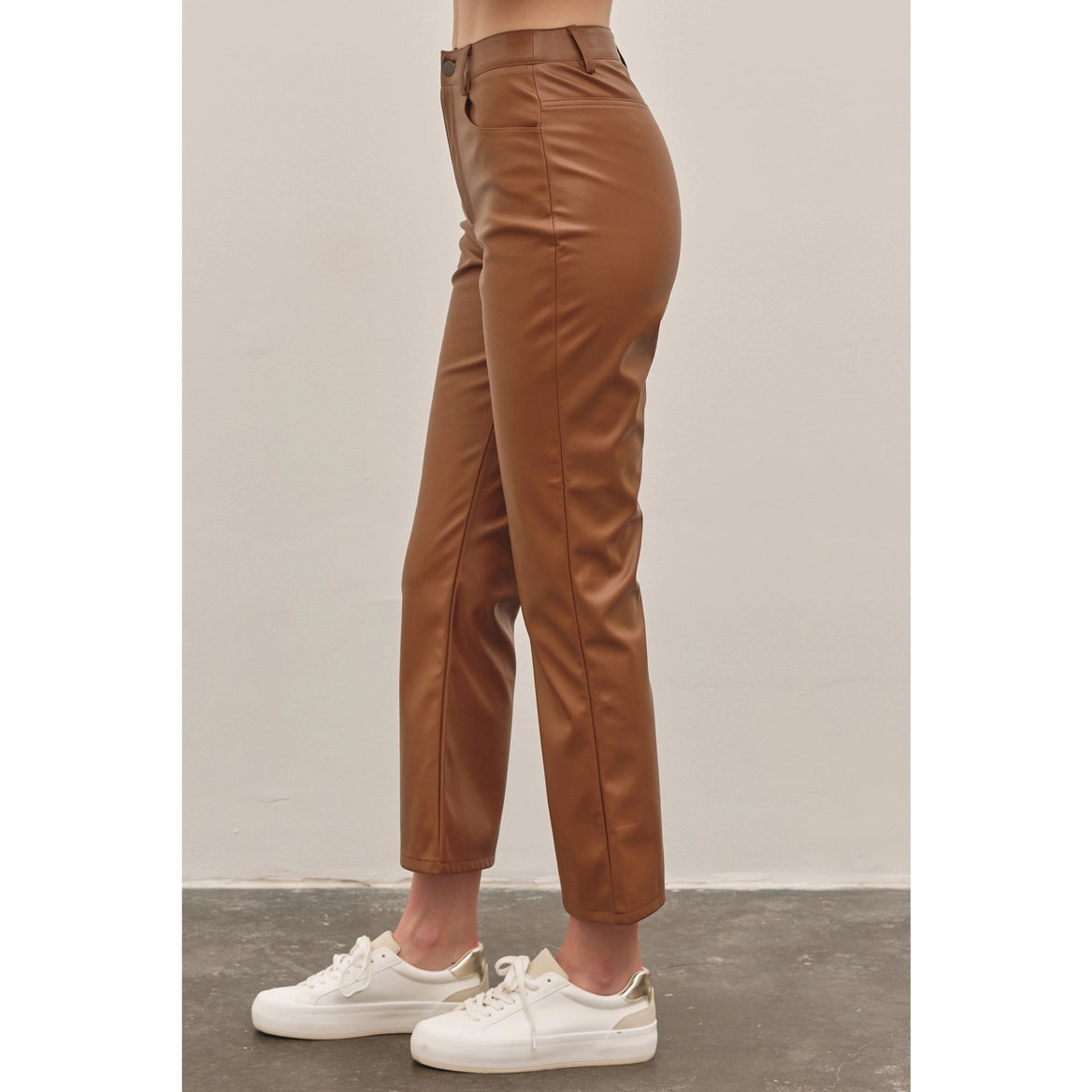 Vegan Leather Crop Pants