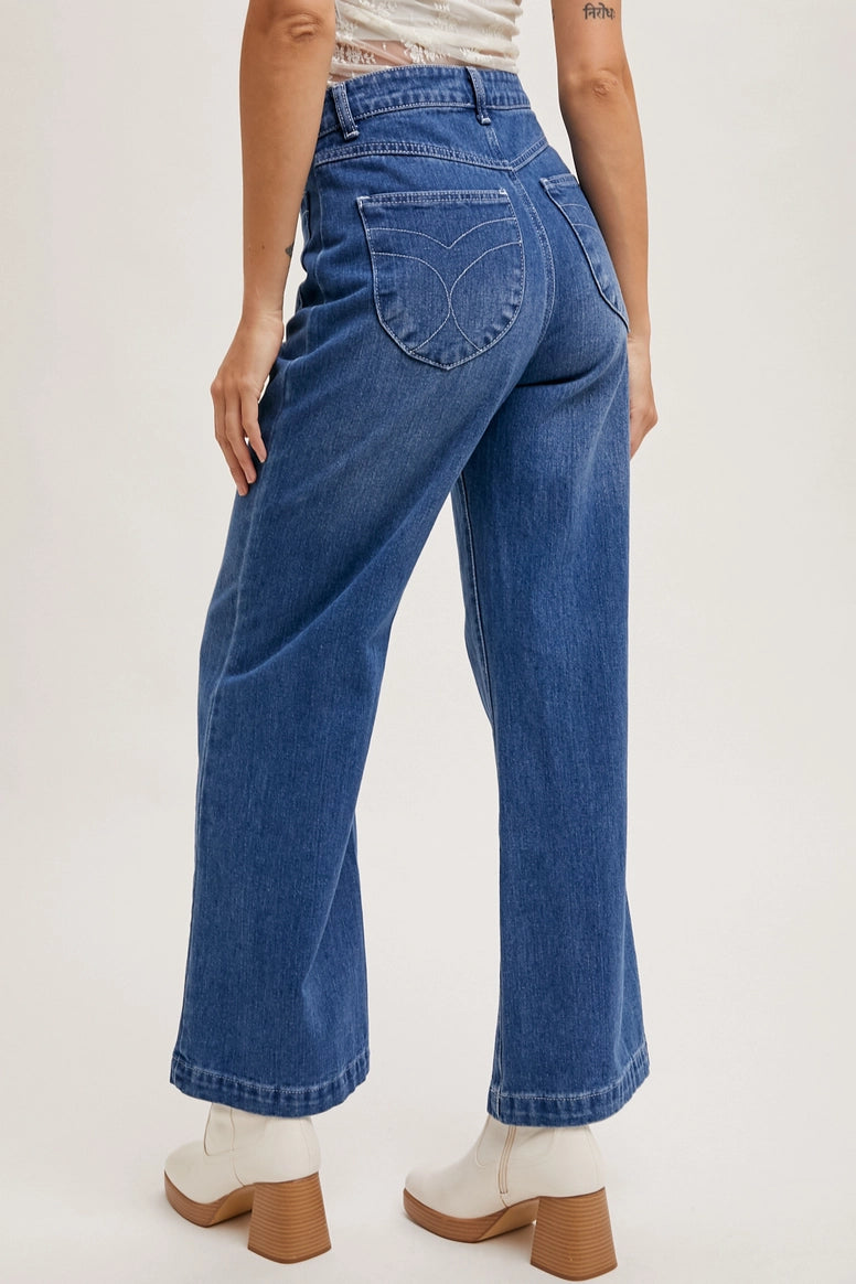 Wide Leg Denim Jeans