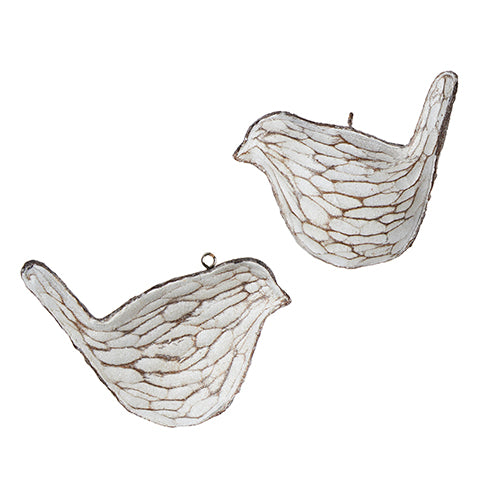 Whitewash Bird Ornament