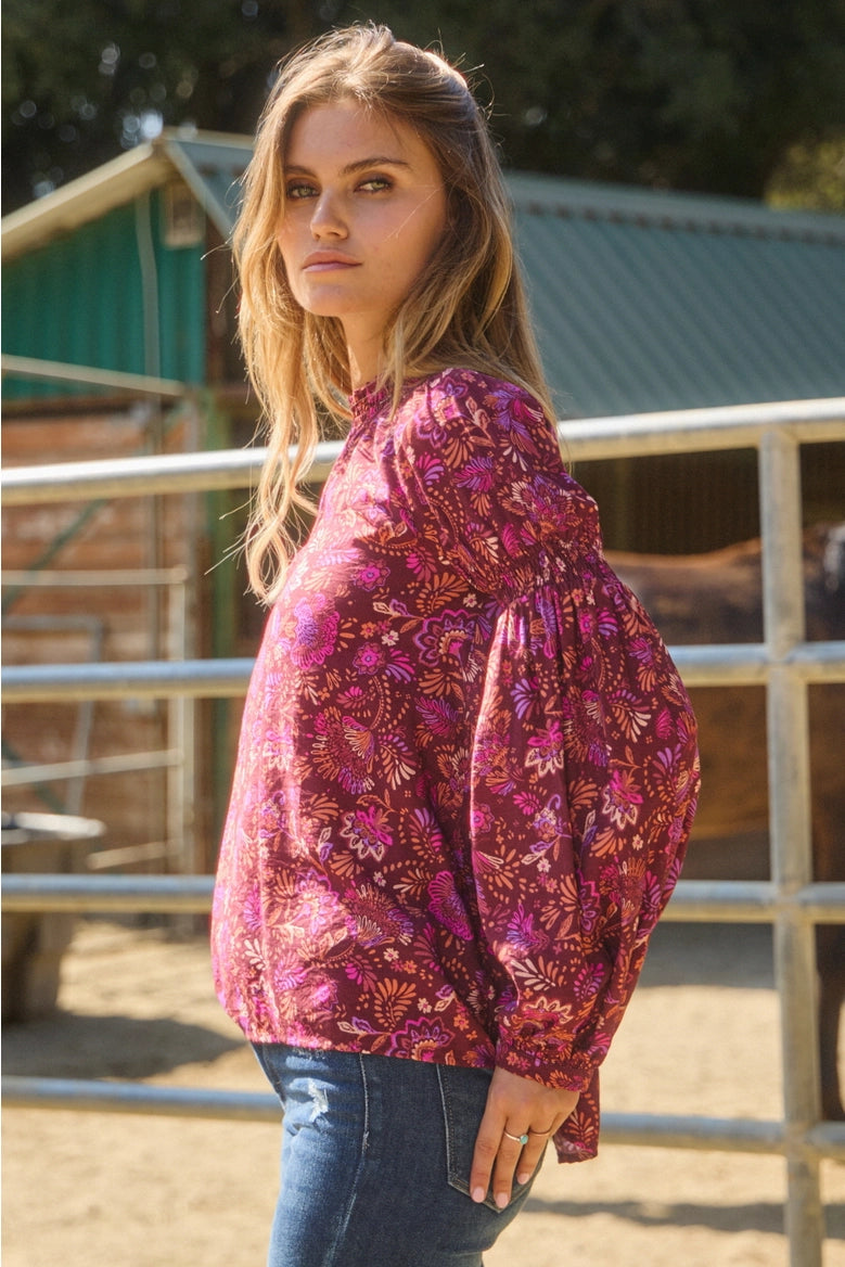 Bohemian Print Blouse