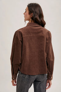 Corduroy Crop Shirt Jacket