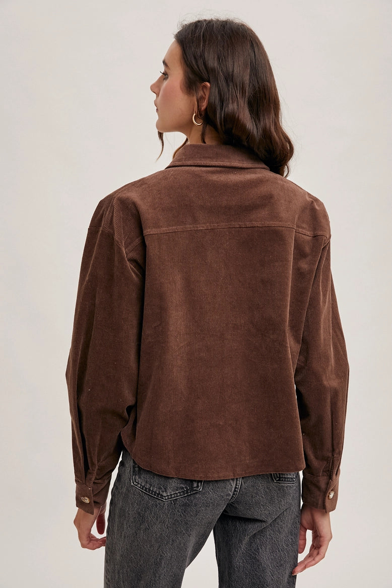 Corduroy Crop Shirt Jacket