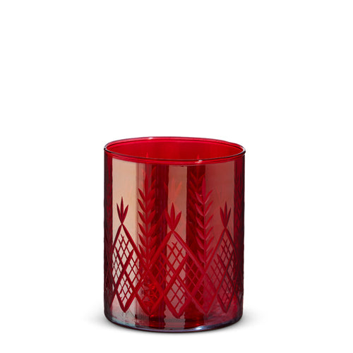 Red Etched Container