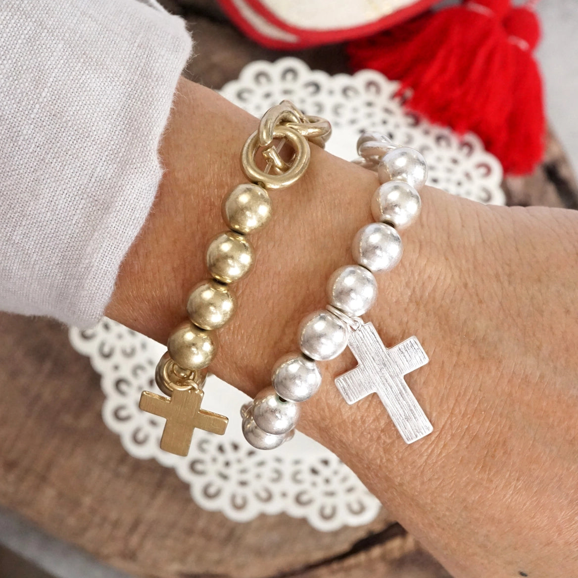 Chunky Cross Bracelet