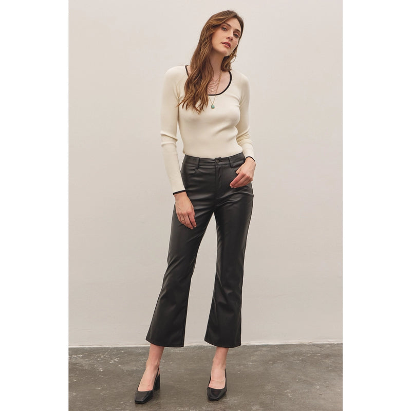 Vegan Leather Crop Pants