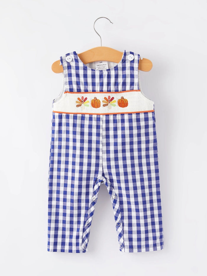 Boys Thanksgiving Smocked Romper