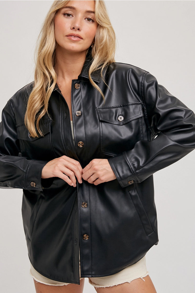 Vegan Leather Shacket