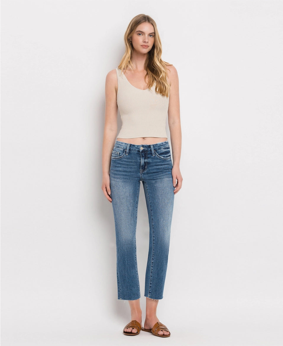 Raw Hem Crop Jeans