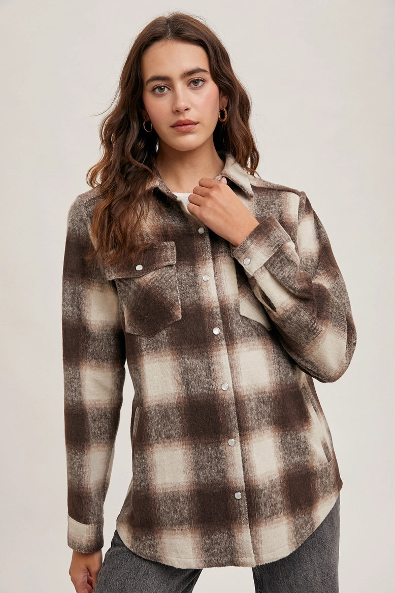 Button Down Flannel Shacket