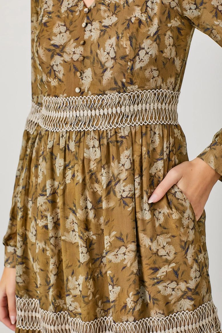 Floral Lace Midi Dress