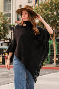 Button Neck Poncho