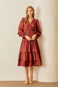 Bubble Ruffle Sleeve Dress