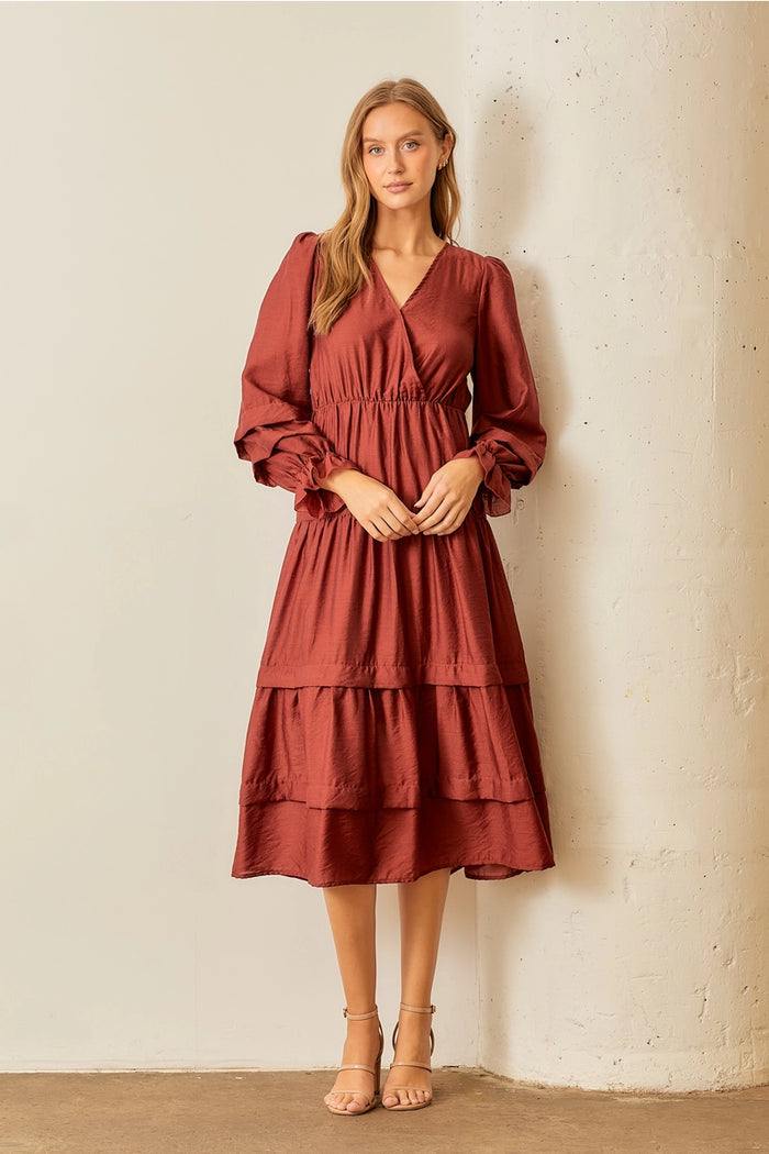 Bubble Ruffle Sleeve Dress