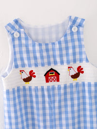 Boys Farm Smocked Romper